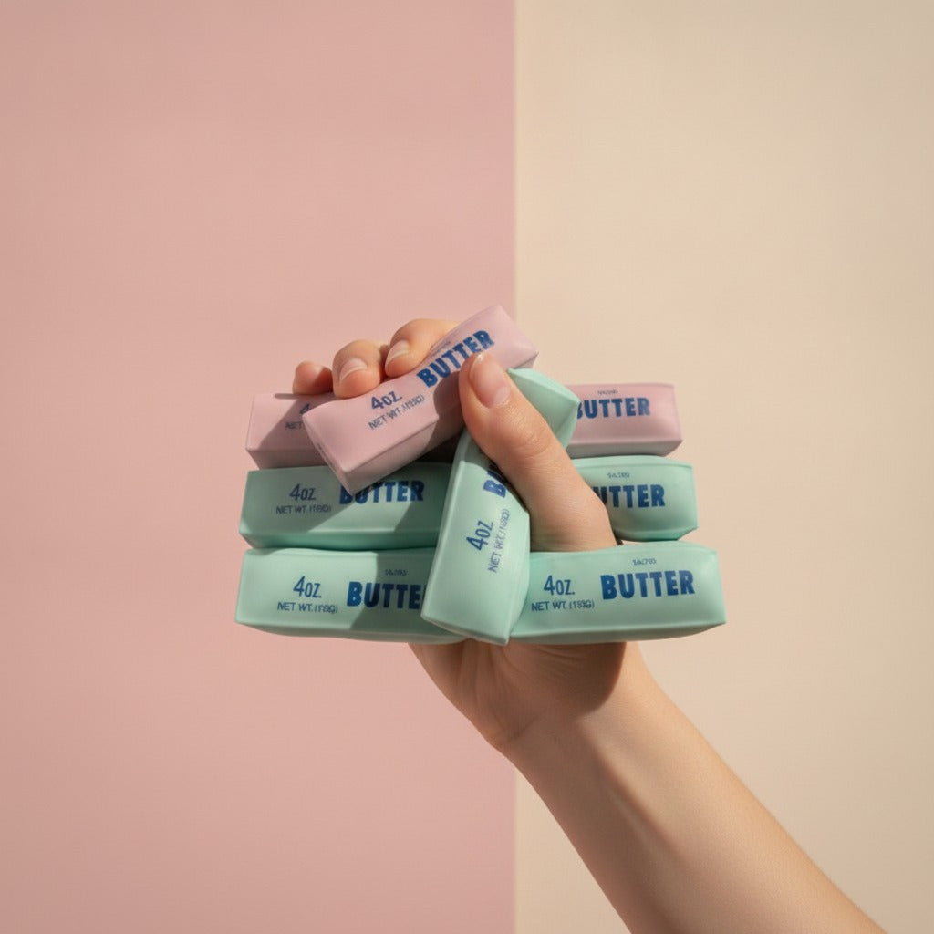 Butter Stick Shaped Novelty Items - squeeze in hand