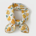 Golden Heart Print Scarf With Lace Trim – scarves & belts (view 1)