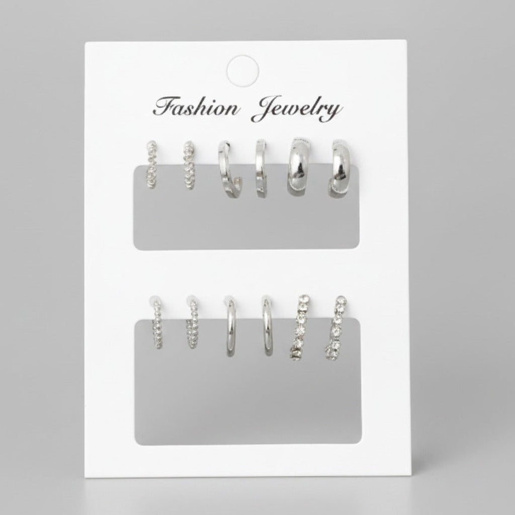 Pearl and Crystal Hoop Earring Set - Default 2 – jewelry (view 1)
