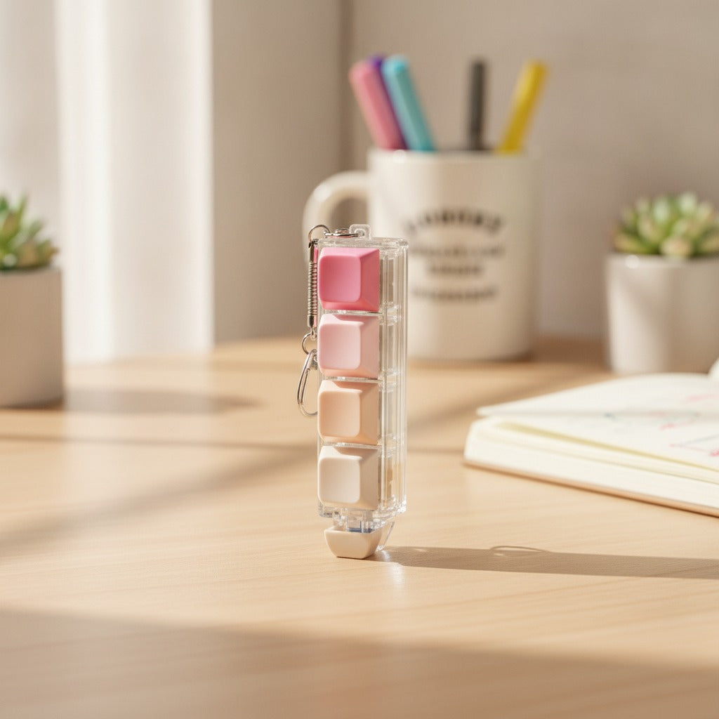 Mini Pop-It Button Keychain - Pink Gradient