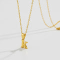 Initial Letter Pendant Necklace - Gold