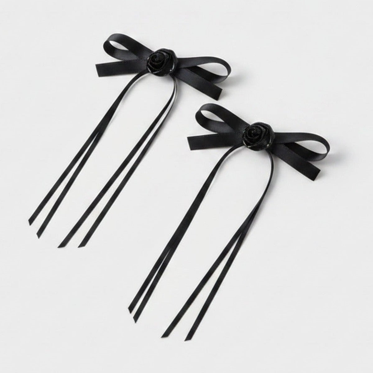 Black Velvet Bow Hair Clips Set – hair accessories (view 1)