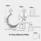 Celestial Gold Hair Clip Charm Set Silver