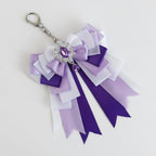 Layered Ribbon Bow Bag Charm - Lavender