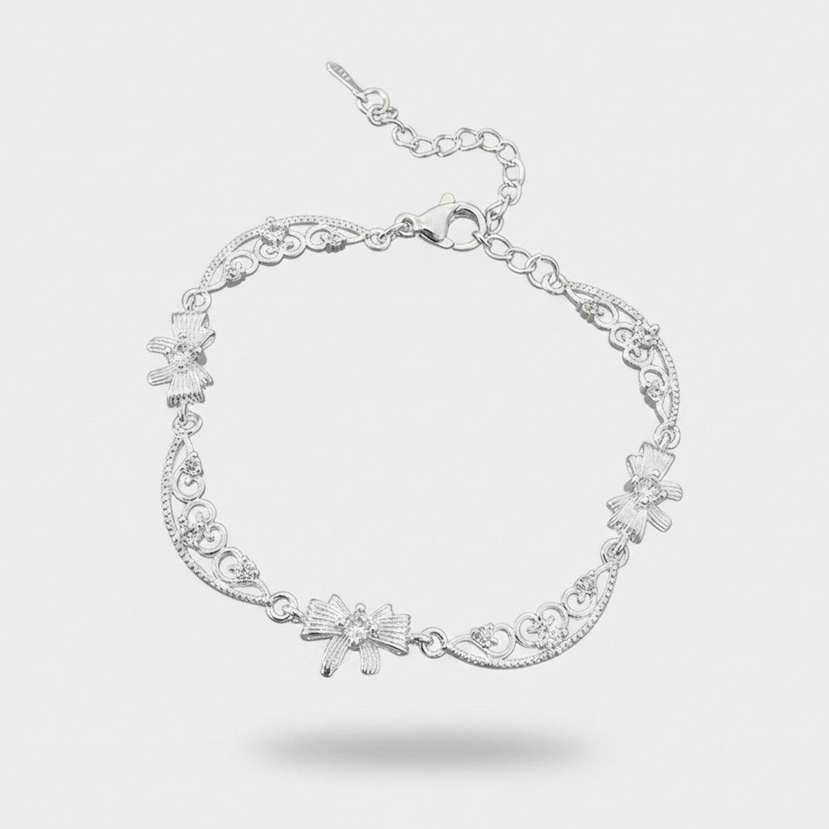 Silver Flower Charm Filigree Bracelet – jewelry (view 1)