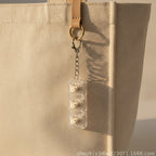 Mini Keycap Trio Keychain - Milky White