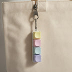 Mini Keyboard Keycap Keychain - Blue, Purple, Pink & Yellow