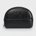 Black Leather Dome Cosmetic Pouch Wallet – bags & wallets (view 1)