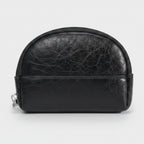 Black Leather Dome Cosmetic Pouch Wallet – bags & wallets (view 1)