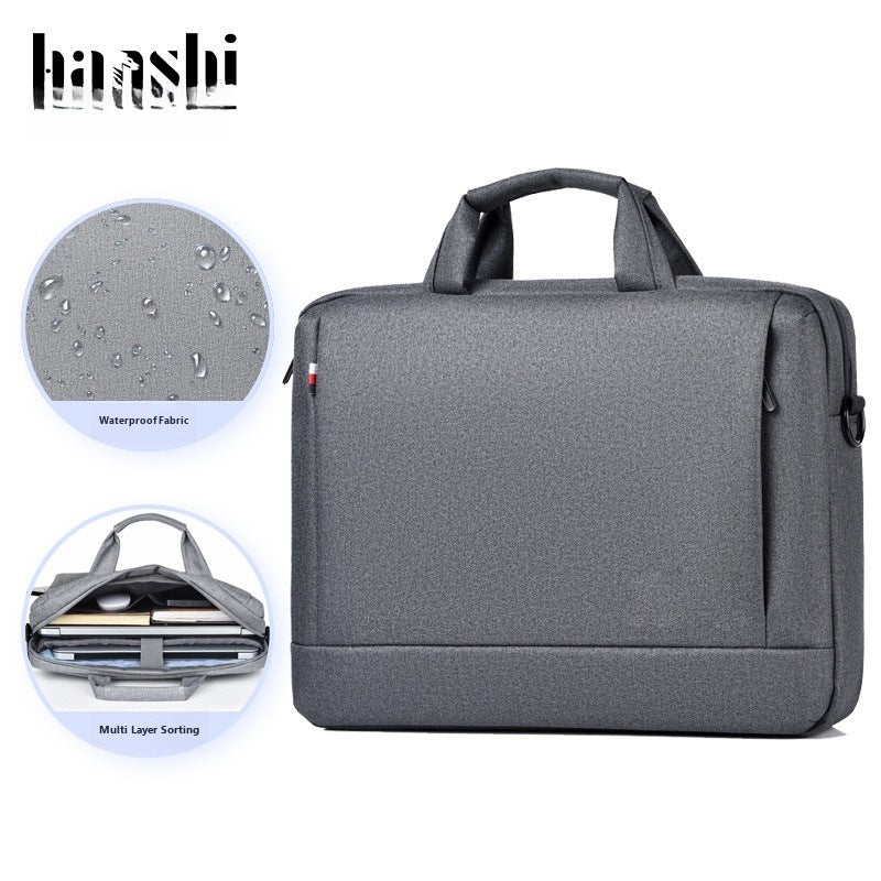 Waterproof Laptop Briefcase Business Shoulder Bag - Darkgray