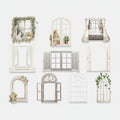 Pure White Window Floral Stationery Stickers Pack (view 1)