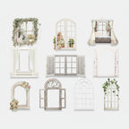 Pure White Window Floral Stationery Stickers Pack (view 1)