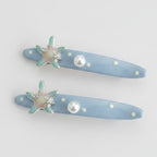Starfish Pearl Blue Hair Clips Set – hair accessories (view 1)