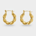 Twisted Gold Hoop Earrings Gold