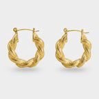 Twisted Gold Hoop Earrings Gold