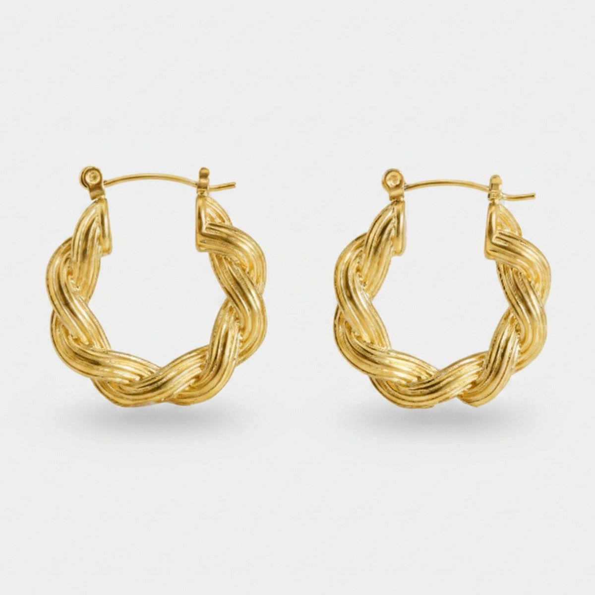Twisted Gold Hoop Earrings Gold