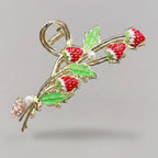Strawberry Pearl Gold Metal Hair Claw – hair accessories (view 1)