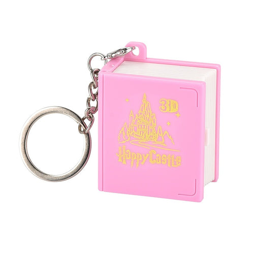 3D Pop Up Book Keychain Creative Gift Bookmark Charm - Pink