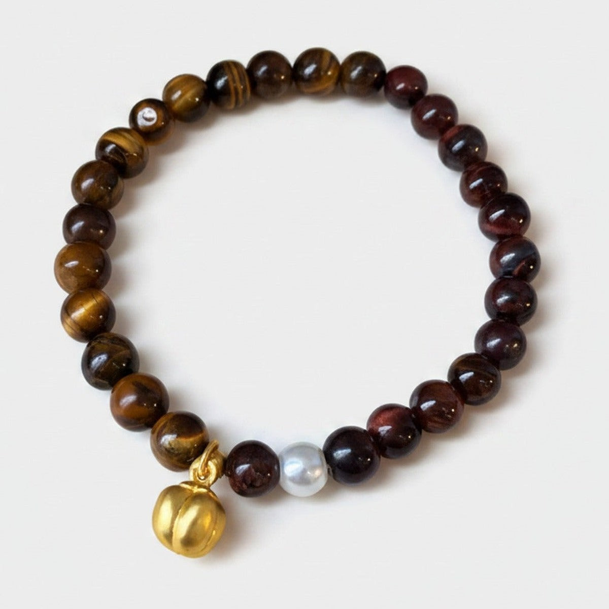 Tiger Eye Pearl Charm Beaded Bracelet – jewelry (view 1)
