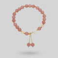 Rose Quartz Beaded Bracelet With Charm Drops – jewelry (view 1)