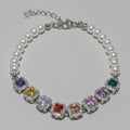 Rainbow Cubic Zirconia Pearl Beaded Bracelet – jewelry (view 1)