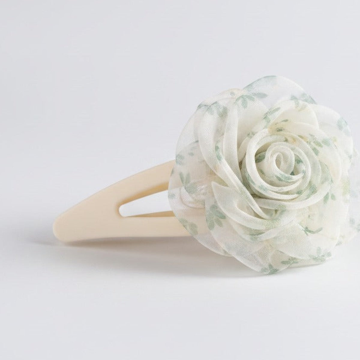 Watercolor Bloom Hair Claw - Green