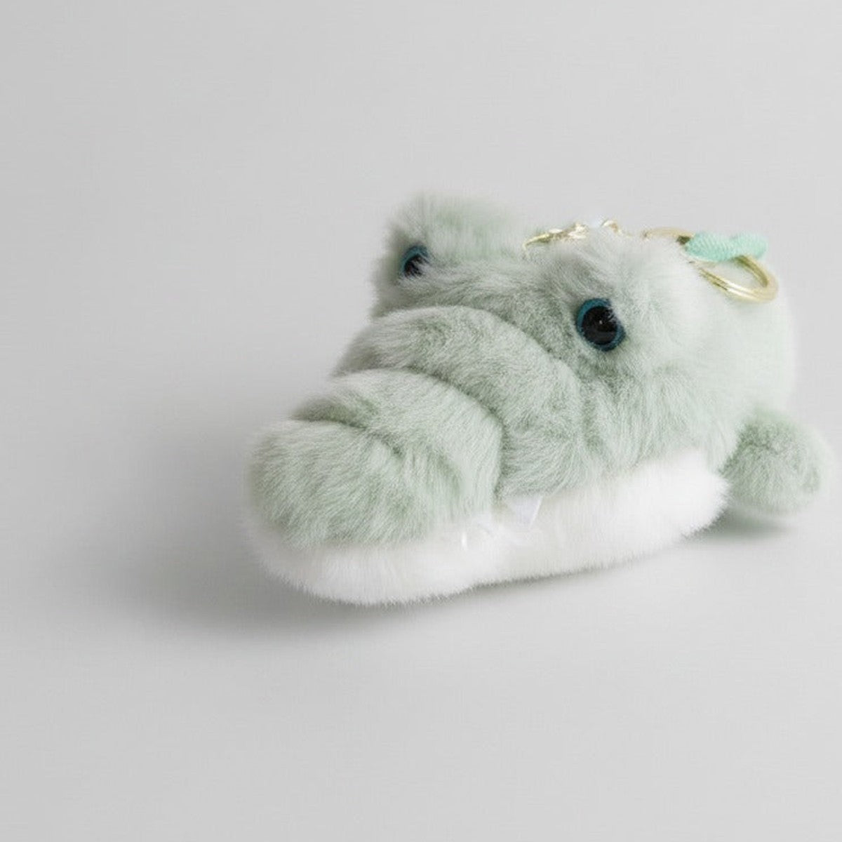 Fluffy Croc Keychain - Light Green