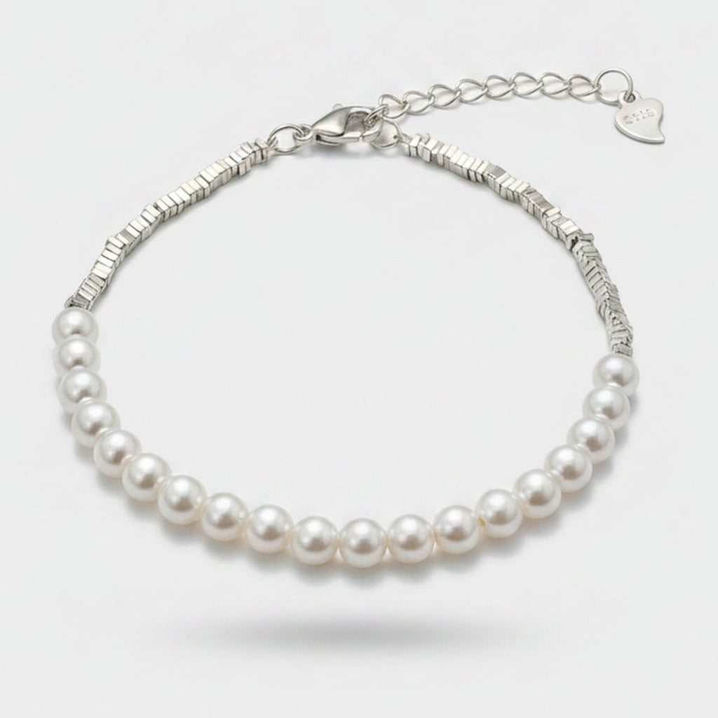 Pearl Beaded Silver Chain Bracelet – jewelry (view 1)