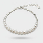 Pearl Beaded Silver Chain Bracelet – jewelry (view 1)