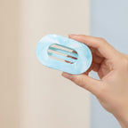 Frosted Oval Claw Clip - Sky Blue