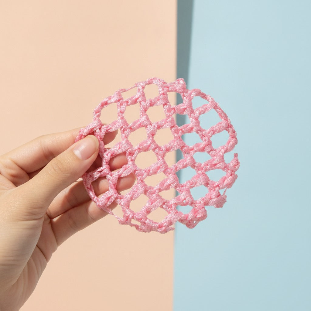 Crochet Mesh Hair Net - Light Pink
