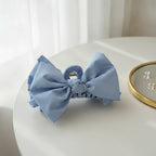 Oversized Bow Hair Claw - Periwinkle Blue