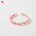 Braided Padded Headband with Cutout Details - Matte Chain Hair Hoop Korean Pink – hair accessories (view 1)
