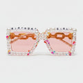 Pearl Beaded Birthday Girl Sunglasses - Flower Field Hair Clip #B05 Transparent Pink – eyewear (view 1)