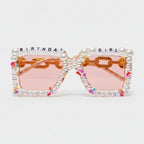 Pearl Beaded Birthday Girl Sunglasses - Flower Field Hair Clip #B05 Transparent Pink – eyewear (view 1)