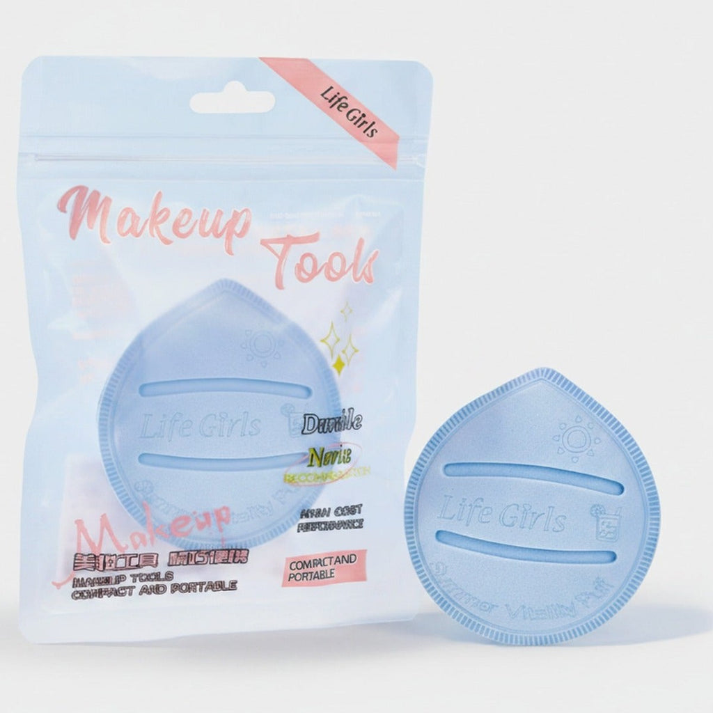 Blue Teardrop Makeup Tool With Slots – Korean beauty tool (view 1)