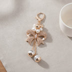 Sparkle Bow Charm Keychain - Champagne
