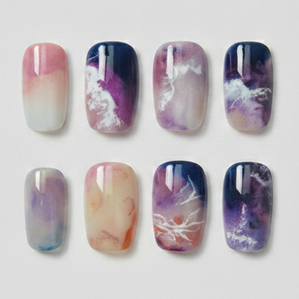 Marble Swirl Press-On Nails Set