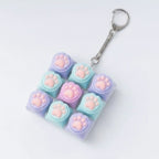 Paw Pad Pop It Keychain - Pink & Purple