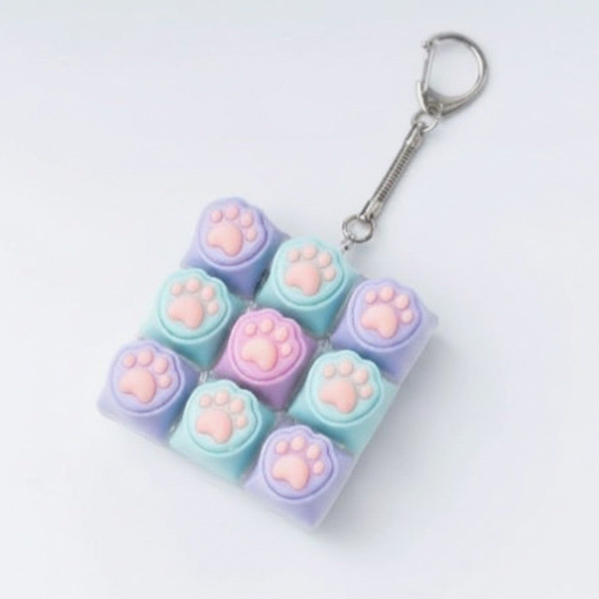 Paw Pad Pop It Keychain - Pink & Purple