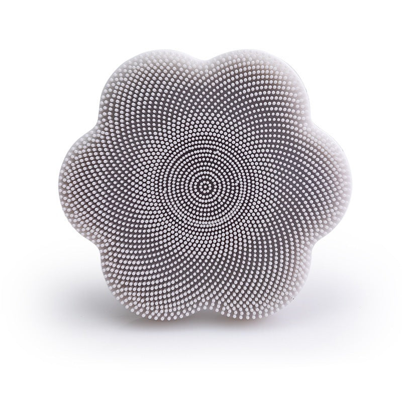 Flower-shaped facial cleansing brush - Lightgray
