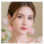 Pom Pom Petal Drop Earrings - Type 21