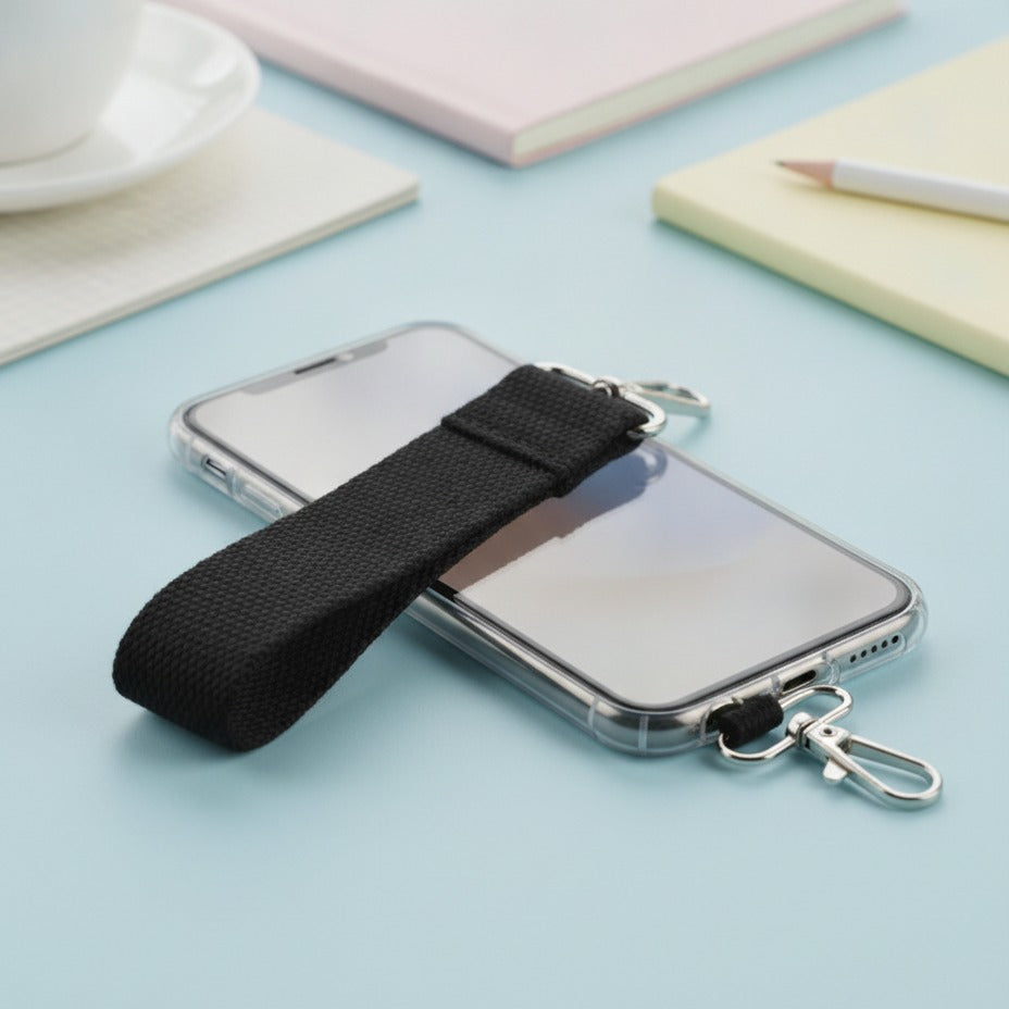 Textured Keychain Pouch Kit - Silver Hook Black