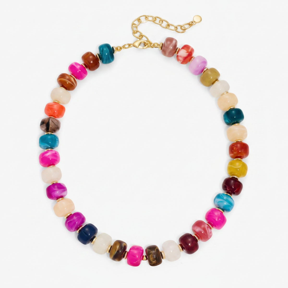 Chunky Colorful Beaded Necklace - Jewel Mix