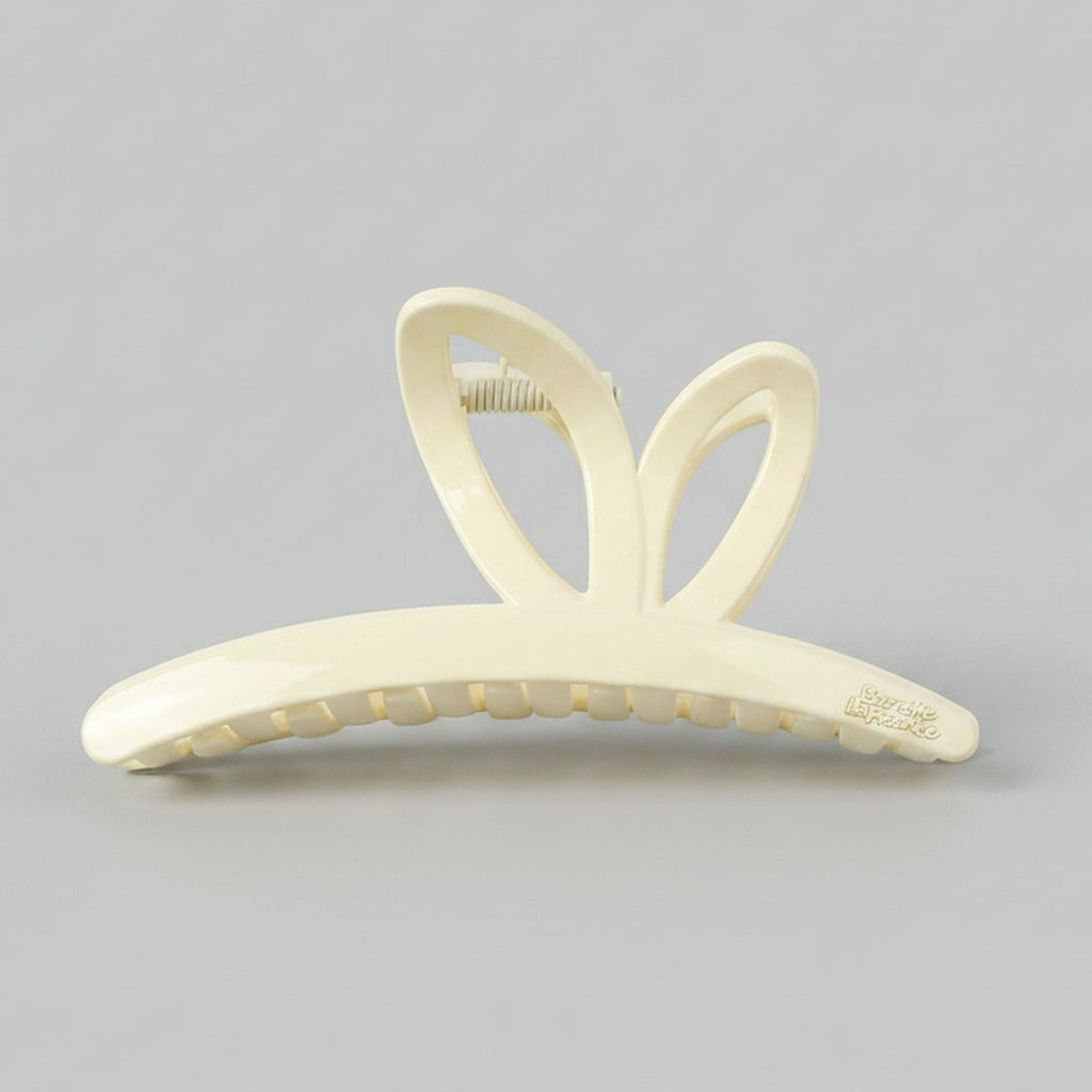 Cream Bunny Ear Hair Claw Clip – hair accessories (view 1)