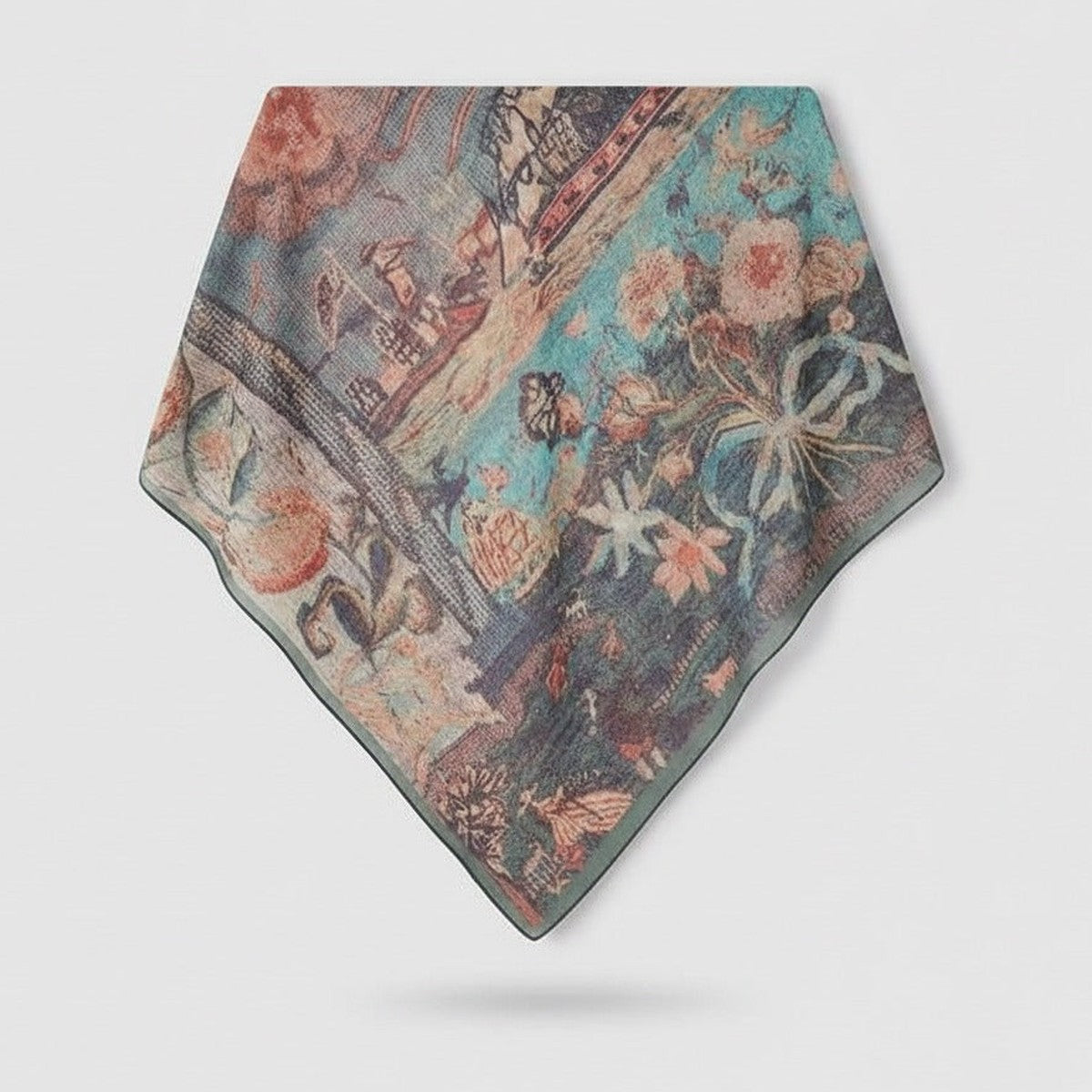 Vintage Floral Patchwork Scarf - Type 8