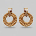 Woven Rattan Circle Drop Earrings – jewelry (view 1)
