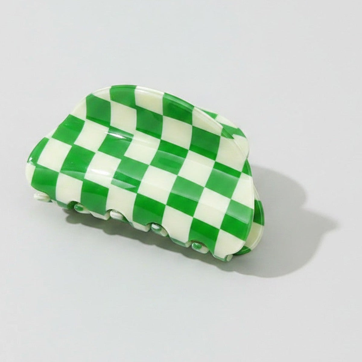 Hair Claws - Green Plaid 8.5cm – hair accessories (view 1)
