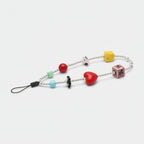 Beaded Charm Keychain - Silver