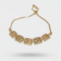 Gold Geometric Rhinestone Chain Bracelet – jewelry (view 1)